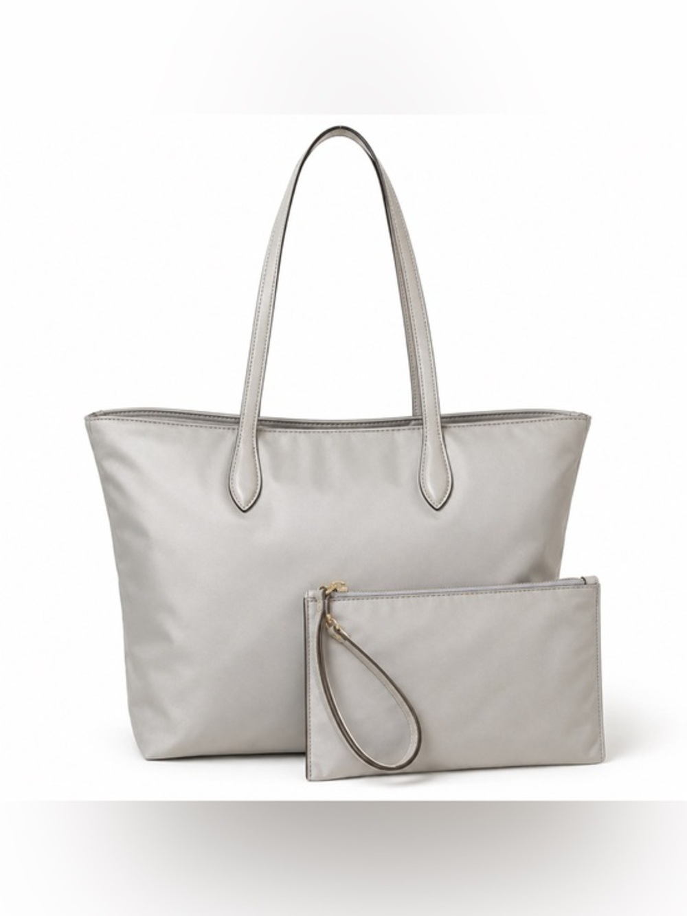 Kate Spade Staci Nylon Tote Matching Wristlet NWOT Gray
